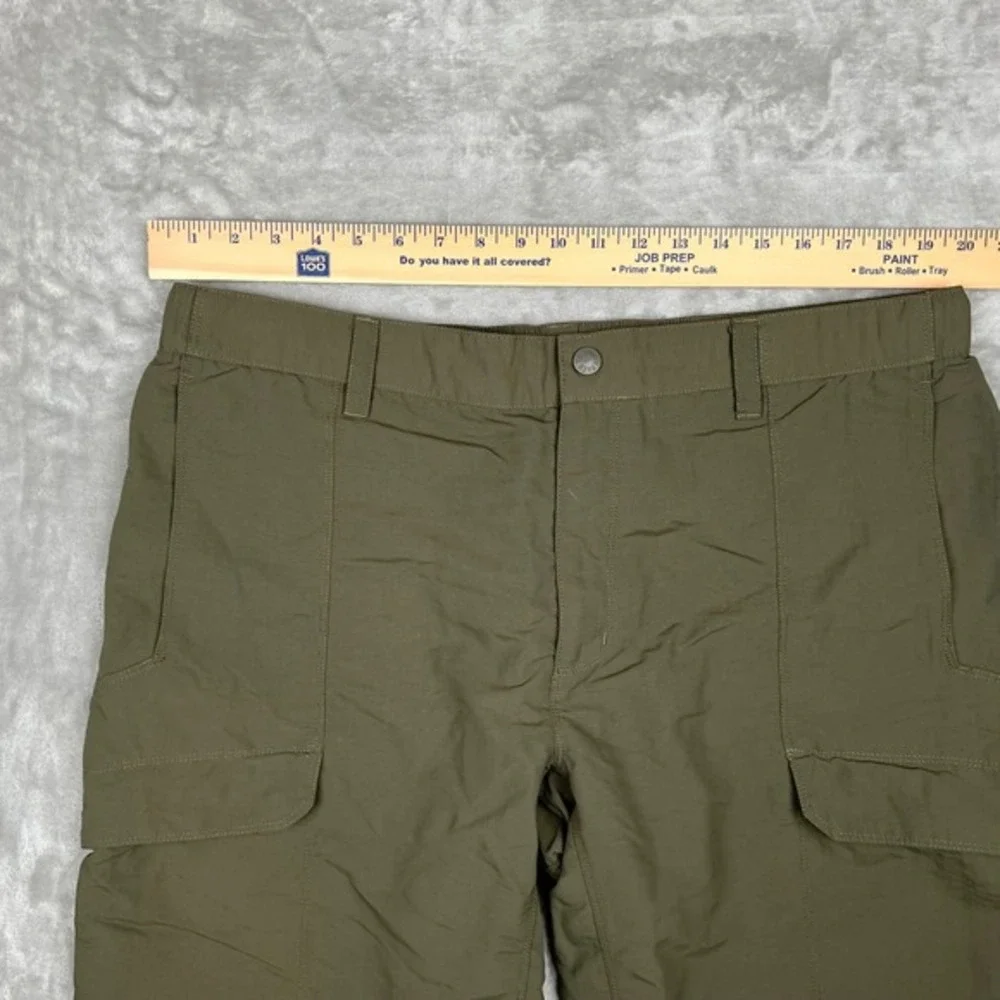 The North‎ Face Mens Cargo Shorts Olive Green Elastic Waist Size XL